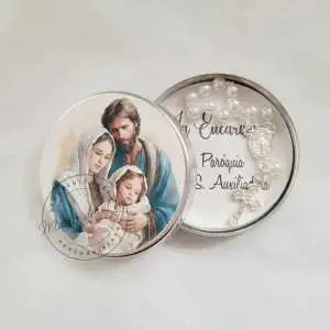 Lembrancinhas para Catequese Latinha com Mini Tercinho Decoração