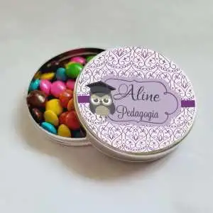 Lembrancinhas Festa Pedagogia Latinha com Balinhas Decoração