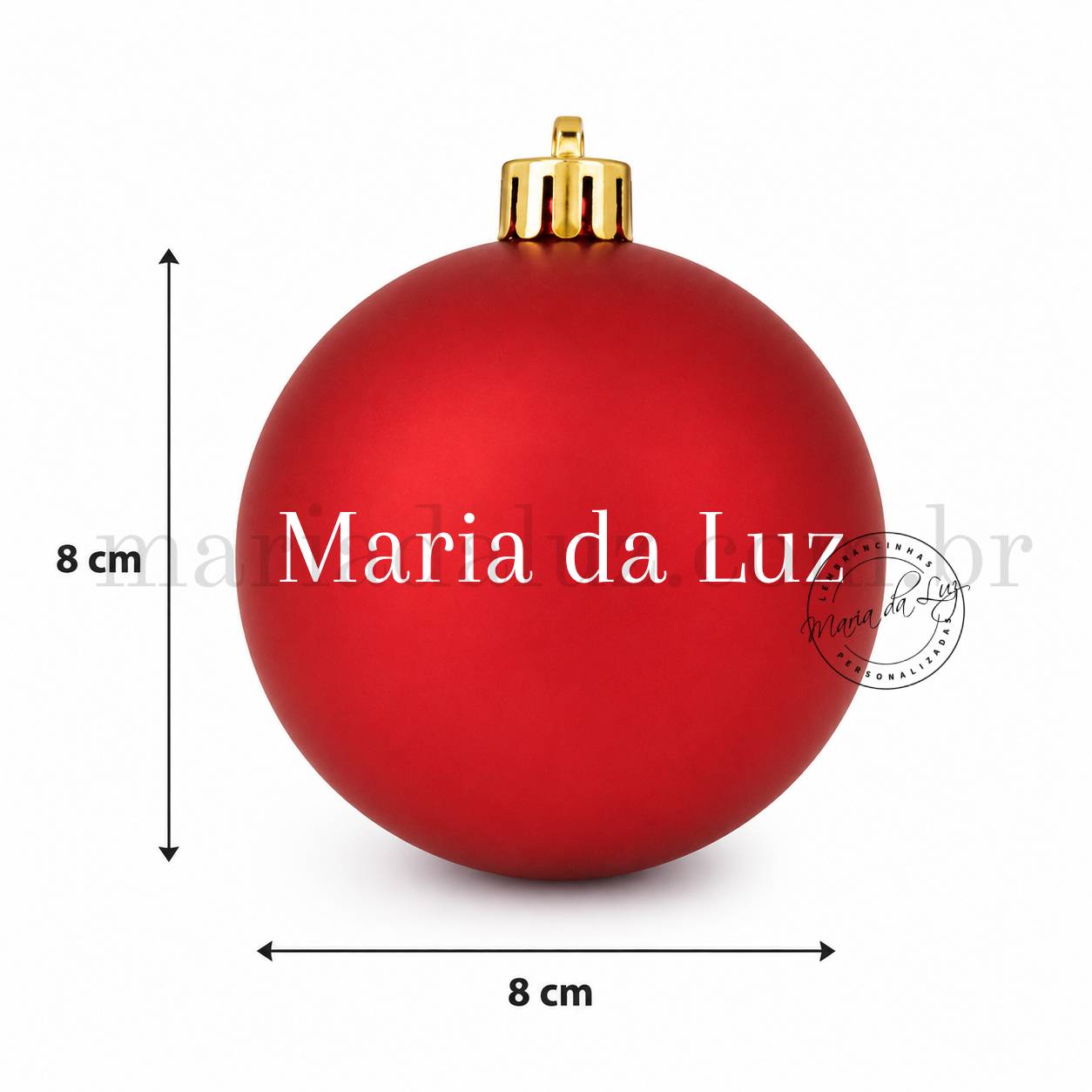 Bola de Natal Personalizada Nome  Medidas