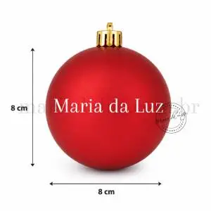 Bola de Natal Personalizada Nome  Medidas