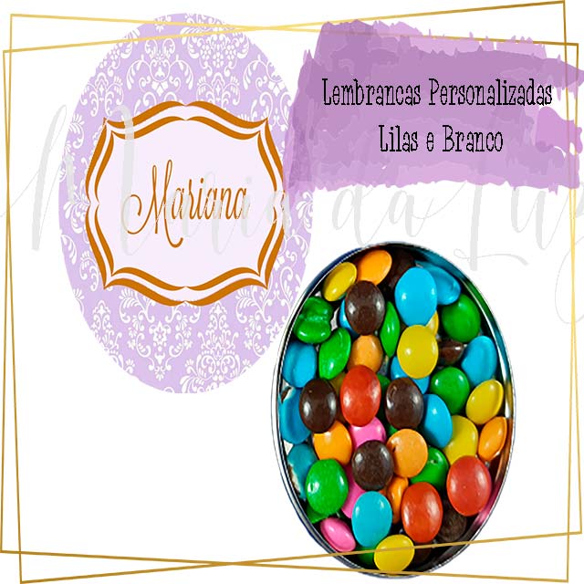 Lembran�as Personalizadas Lilas e Branco