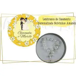 Lembrancinha Casamento Mini Tercinho Noivinhos Amarelo