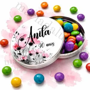 Lembranças de Festa de Aniversário de 90 anos Rosa e Preto