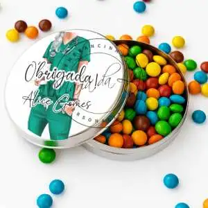 Lembrancinha Enfermagem Latinha com Balinhas