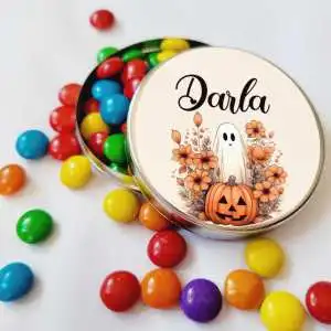 Lembrancinha de Halloween Latinha com Balinhas