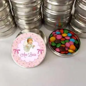 Lembrancinha Latinha Personalizada Anjinha Latinha com Balinhas