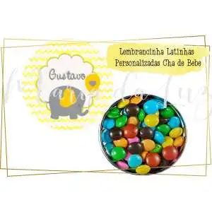 Lembrancinha Latinha Personalizada Cha de Bebe