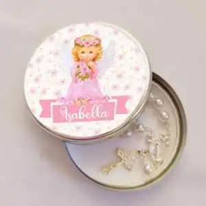 Lembrancinha para 1 Comunhão Anjinha Rosa