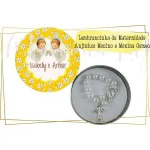 Lembrancinha de Maternidade Tercinho Anjinhos Menino Menina