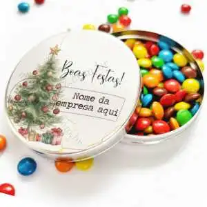 Lembrancinha de Natal para Clientes Simples Latinha com Balinhas