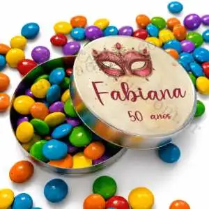Lembrancinhas Festa 50 anos Feminino Latinha com Balinhas