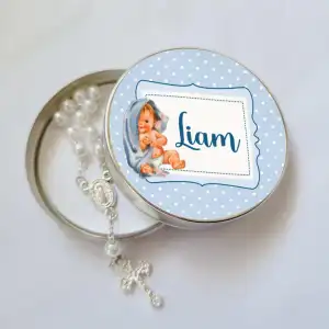 Lembrancinhas de Maternidade Latinha Terço